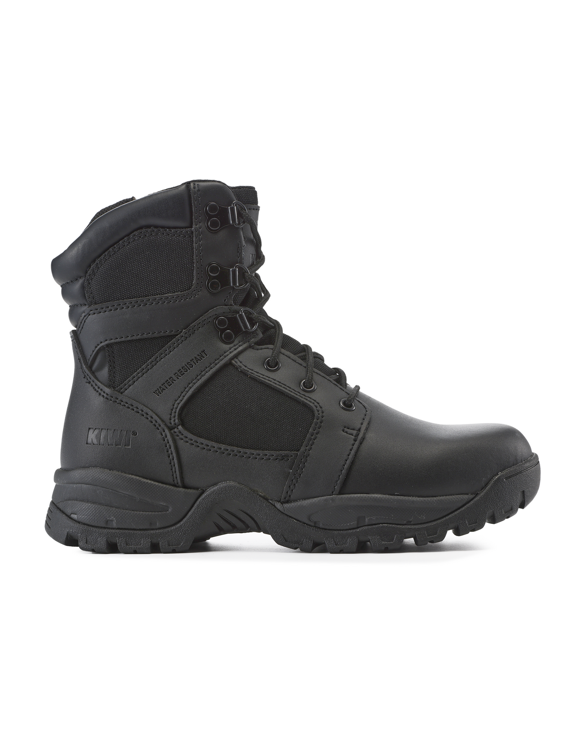 Kiwi Rugged Black Full Grain Leather 7" Composite Toe Zipped Waterproof Tactical Boots [60500]