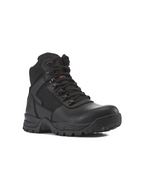 Kiwi Rugged Black Full Grain Leather Mid-Cut 6" Steel Toe Zipped Waterproof Tactical Boots [60300]