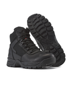 Kiwi Rugged Black Full Grain Leather Mid-Cut 6" Steel Toe Zipped Waterproof Tactical Boots [60300]