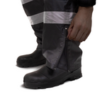 Hi-Vis Yellow/Black Rain Pants with Reflective Strips