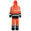 Hi-Vis Yellow/Black Rain Set - Pants & Jacket with 2" Reflective Strips