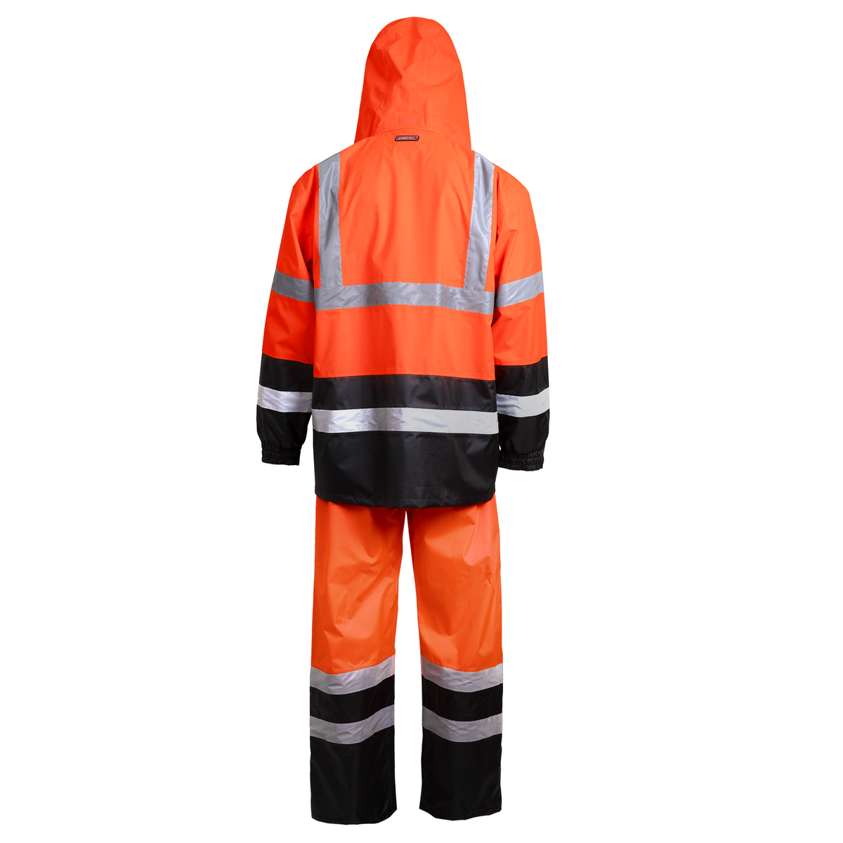 Hi-Vis Yellow/Black Rain Set - Pants & Jacket with 2" Reflective Strips