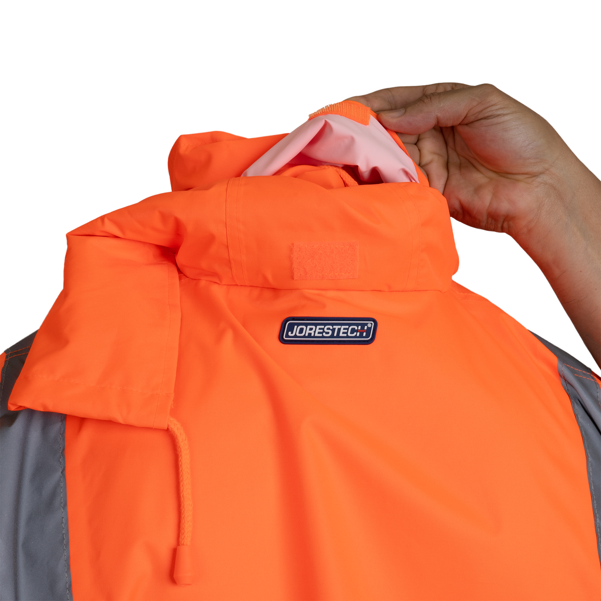 Hi-Vis Yellow/Black Rain Jacket with 2" Reflective Strips