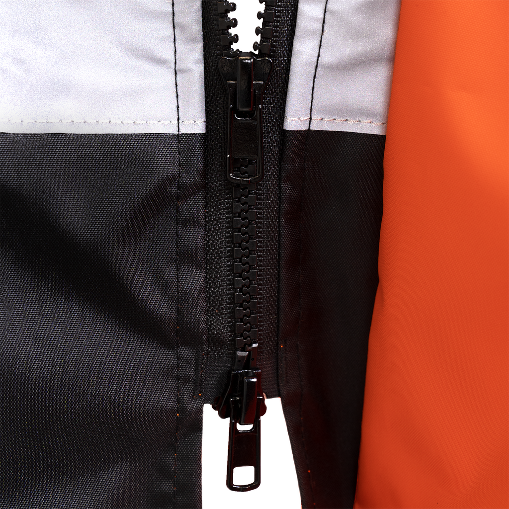 Hi-Vis Yellow/Black Rain Jacket with 2" Reflective Strips