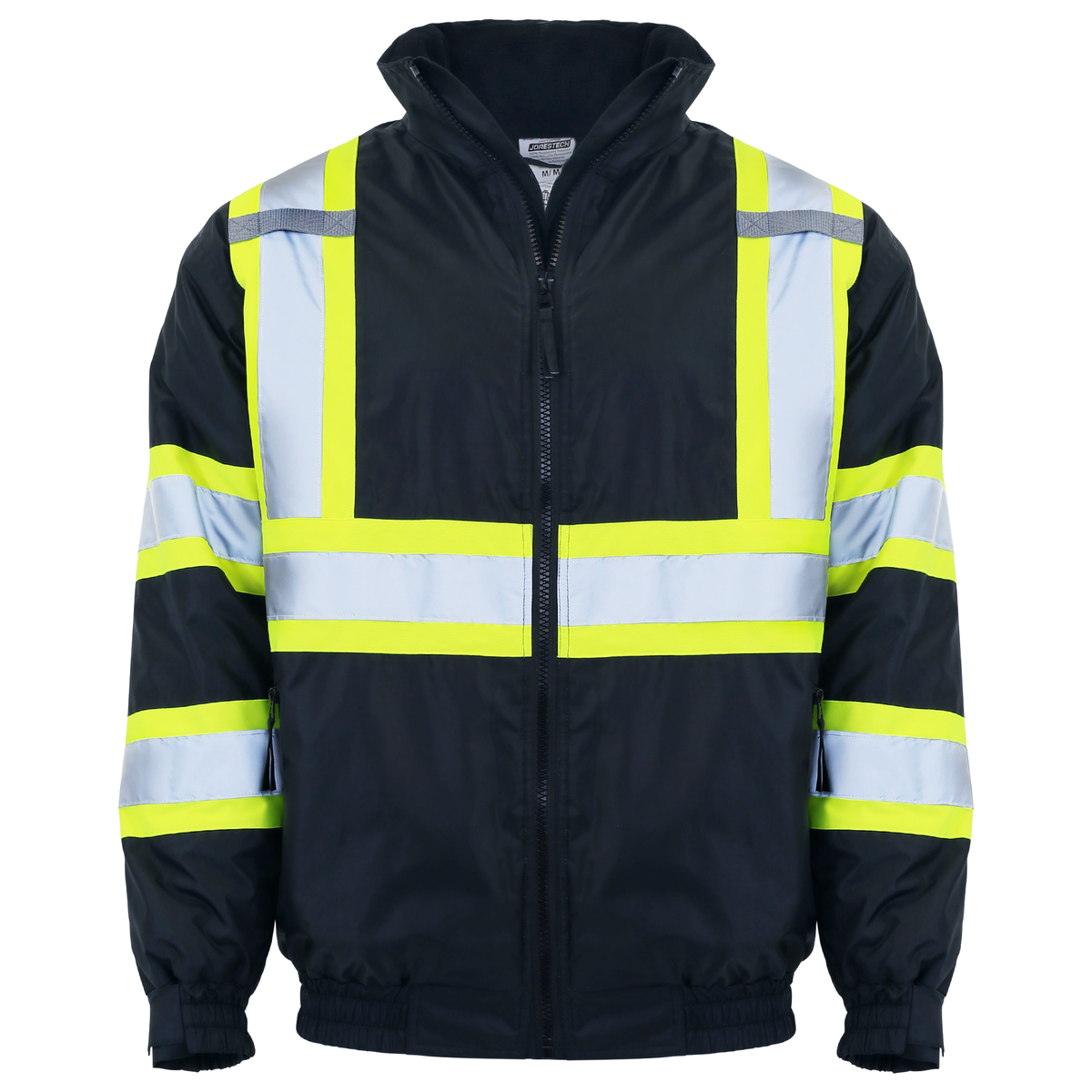 Hi-Vis X-Back Two-Tone Safety Bomber Jacket with Reflective Stripes