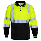 High Vis Reflective Safety Long Sleeve Polo Shirt