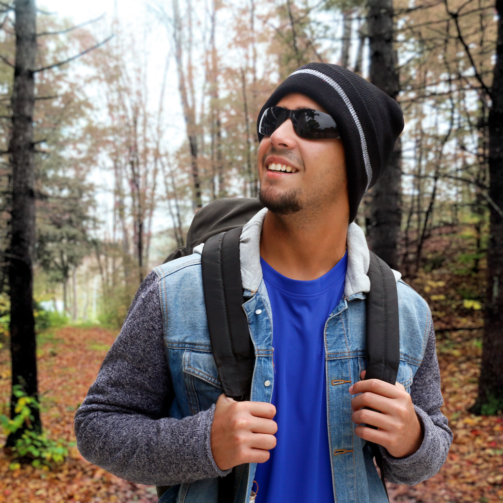 Hi-Vis Safety Beanie with Reflective Stripe