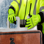 Hi-Vis Touchscreen Safety Work Gloves with Fleece Lining