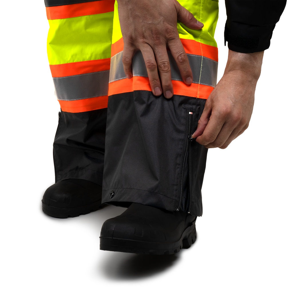 Hi Vis Two Tone Safety Rain Pants With Reflective Stripes