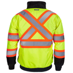 Hi-Vis X-Back Two-Tone Safety Bomber Jacket with Reflective Stripes