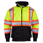 Hi-Vis X-Back Two-Tone Safety Bomber Jacket with Reflective Stripes