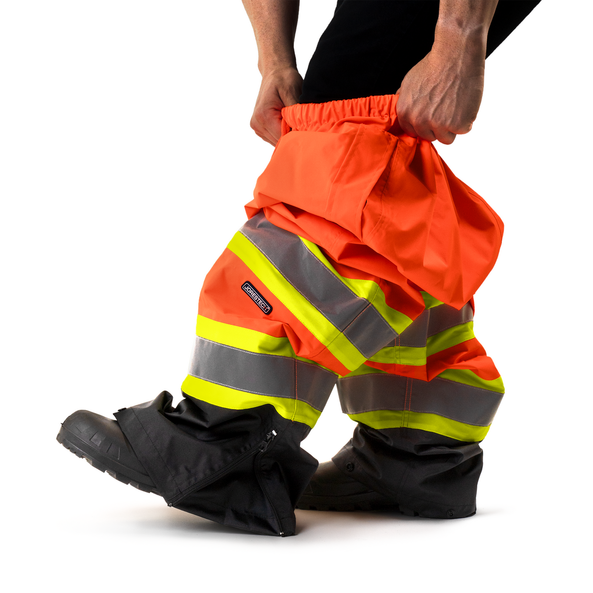 Hi Vis Two Tone Safety Rain Pants With Reflective Stripes
