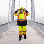 Hi Vis Two Tone Safety Rain Pants With Reflective Stripes