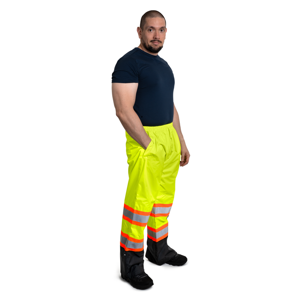 Hi Vis Two Tone Safety Rain Pants With Reflective Stripes