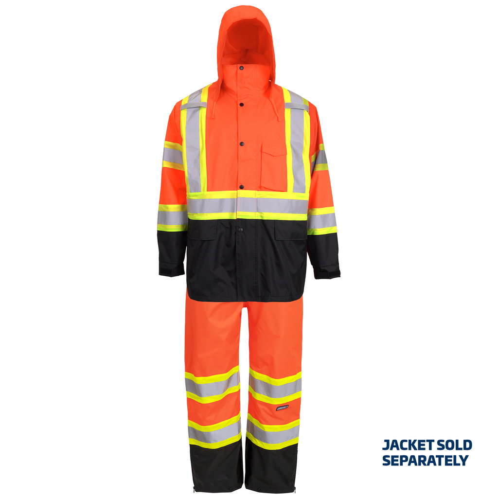 Hi Vis Two Tone Safety Rain Pants With Reflective Stripes