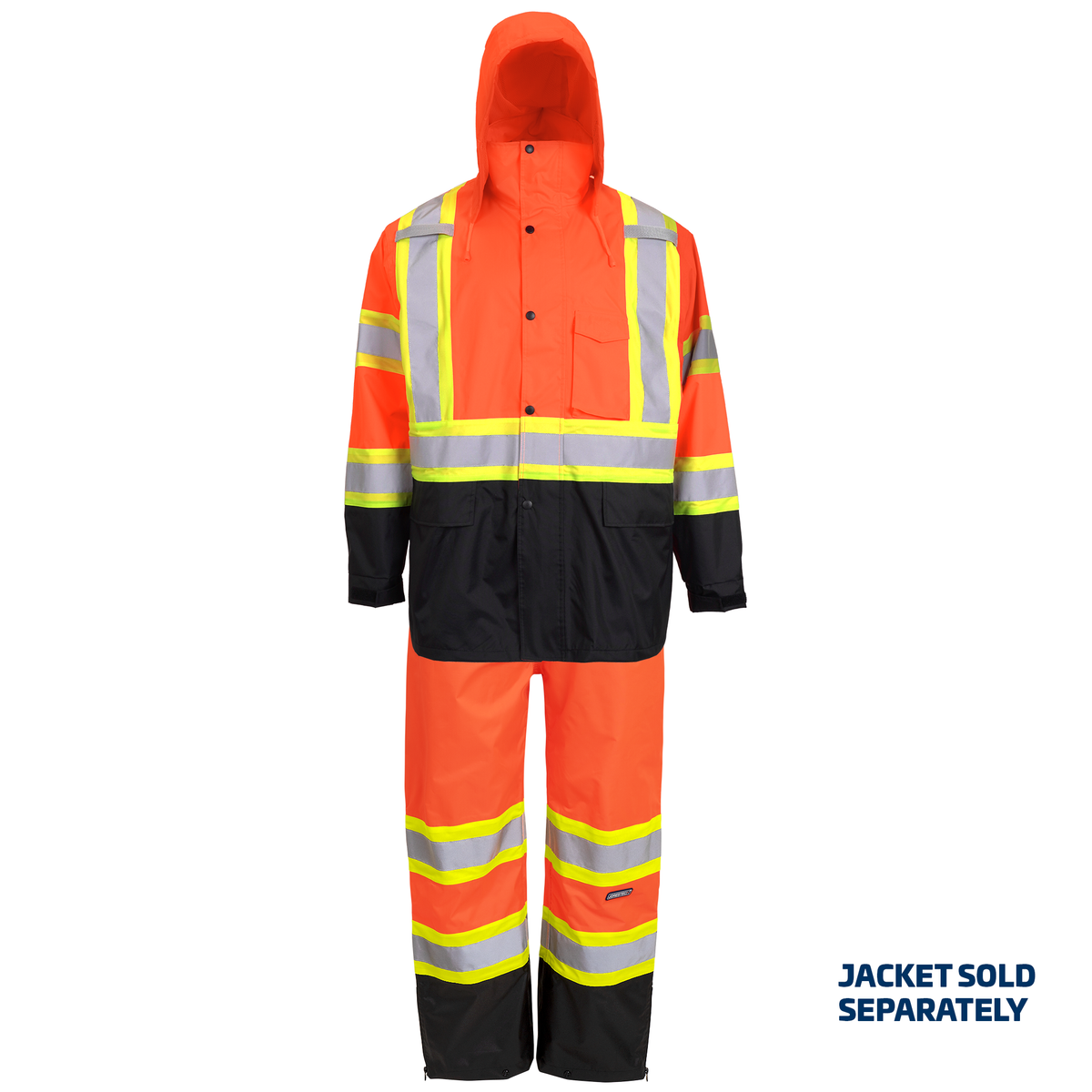 Hi Vis Two Tone Safety Rain Pants With Reflective Stripes