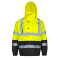 Hi-Vis Yellow/Black Rain Jacket with 2" Reflective Strips