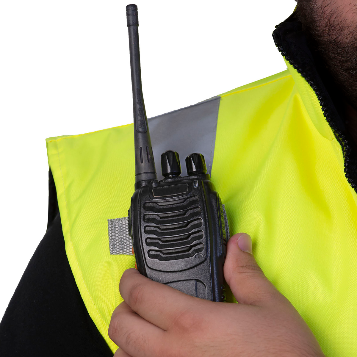 Hi-Vis Yellow/Black Reversible Insulated Safety Vest with Reflective Strips