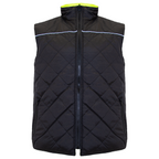 Hi-Vis Yellow/Black Reversible Insulated Safety Vest with Reflective Strips