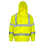 Hi-Vis Yellow Rain Jacket with 2" Reflective Strips
