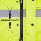 Hi-Vis Yellow Rain Jacket with 2" Reflective Strips