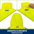 Hi-Vis Yellow Raincoat Jacket with 2" Reflective Strips