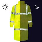 Hi-Vis Yellow Raincoat Jacket with 2" Reflective Strips