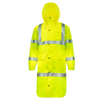 Hi-Vis Yellow Raincoat Jacket with 2" Reflective Strips