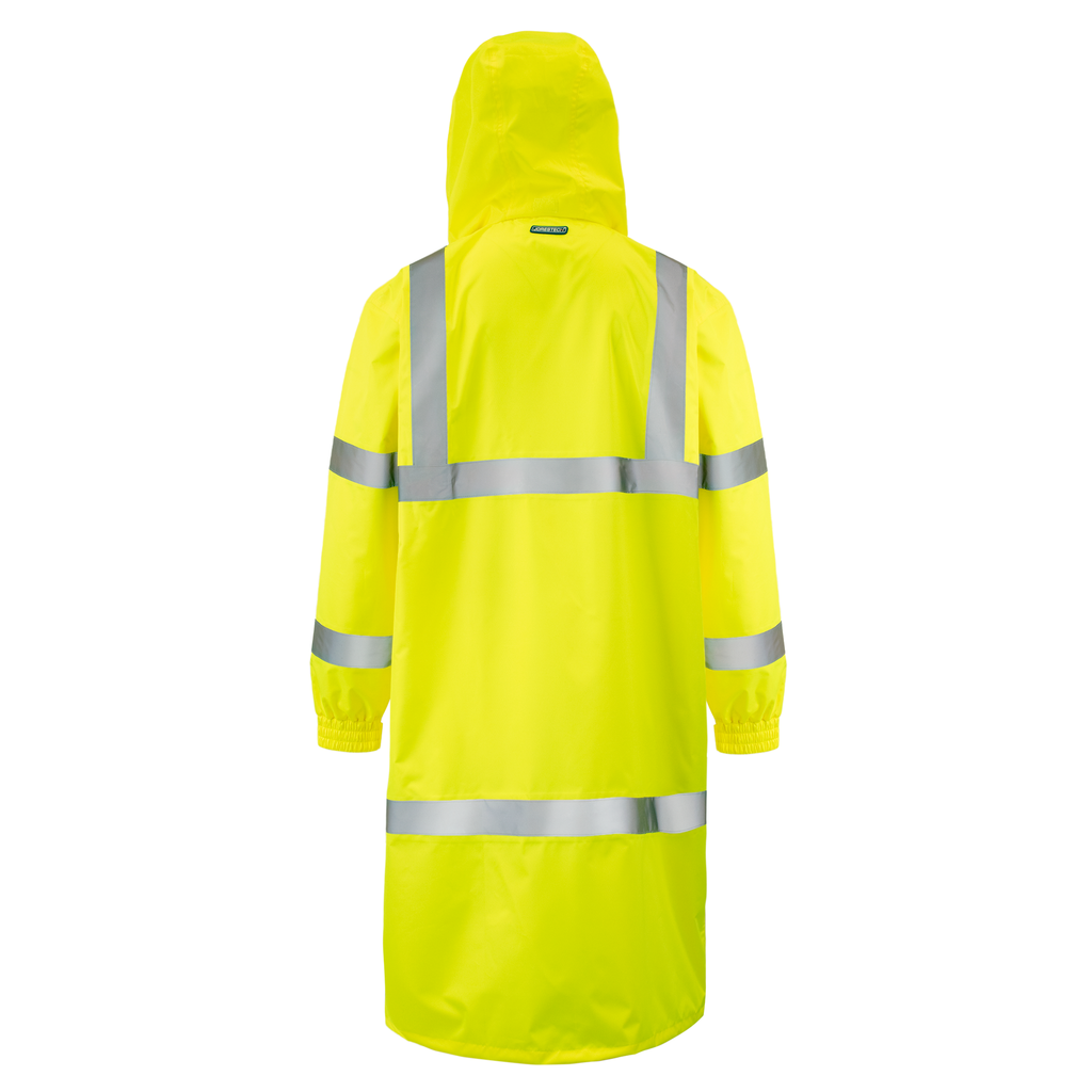 Hi-Vis Yellow Raincoat Jacket with 2" Reflective Strips