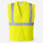 Hi-Vis Yellow Mesh Tearaway Safety Vest with 2” Reflective Strips and Pocket
