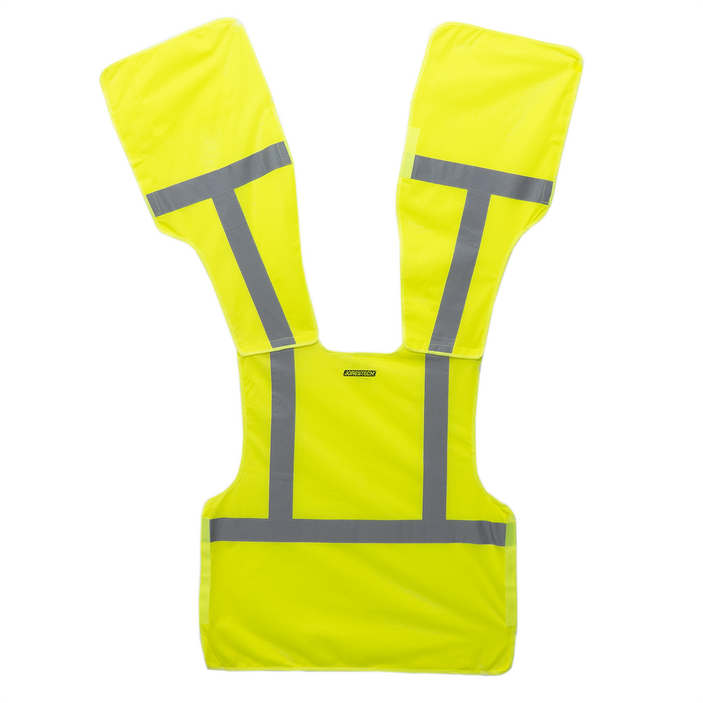 Hi-Vis Yellow Mesh Tearaway Safety Vest with 2” Reflective Strips and Pocket
