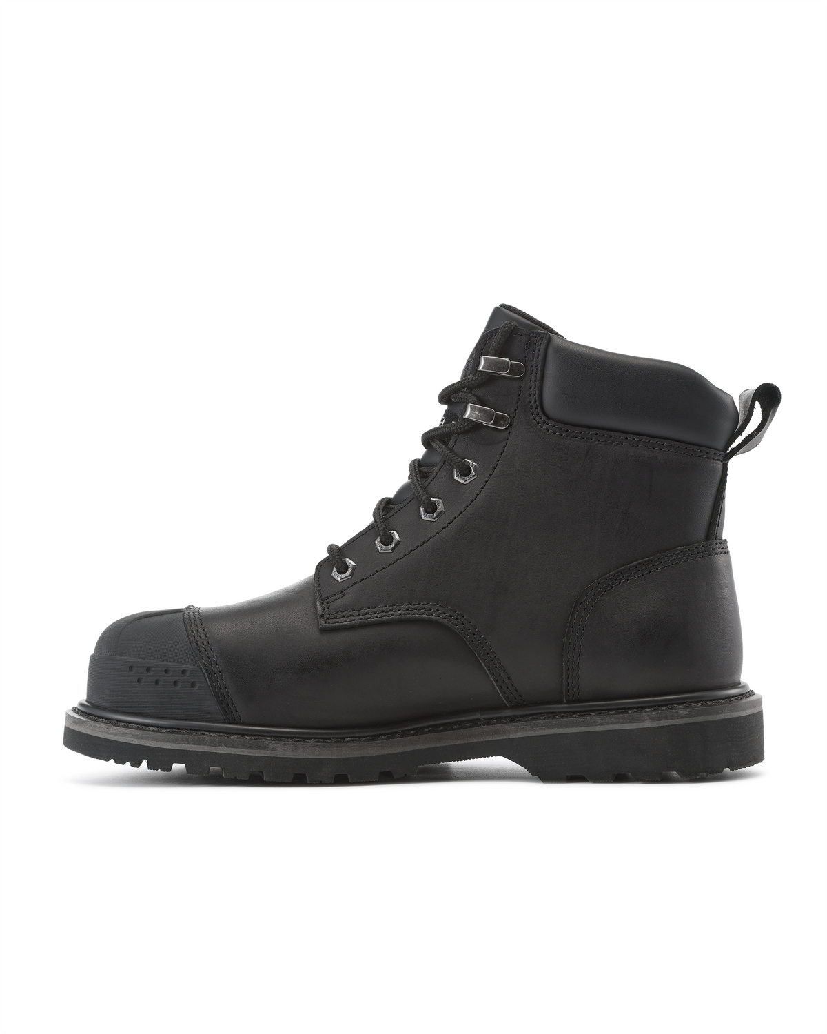 Kiwi Premium Black Action Leather 6" Steel Toe Waterproof Cap-Toe Work Boots [69700]