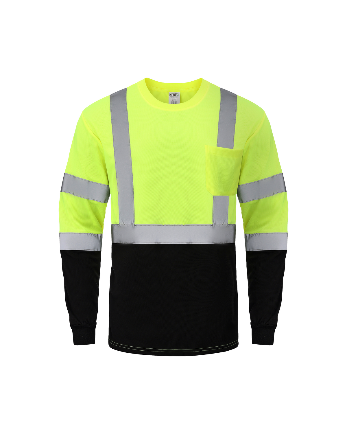 Kiwi High Visibility ANSI/ISEA 107-2020, Type R, Class 3 Two Tone Neon Long Sleeve Safety Shirt [73100]