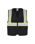 Kiwi High Visibility ANSI/ISEA 107-2020 Reflector Contrast Trimmed Black Safety Vest [70200]